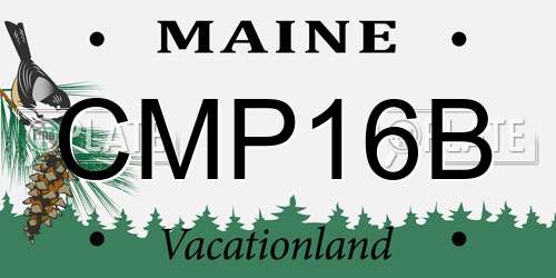 CMP16B Maine License Plate
