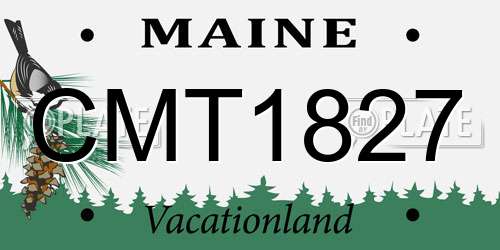 CMT1827 Maine License Plate