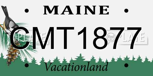 CMT1877 Maine License Plate