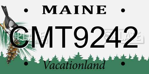 CMT9242 Maine License Plate