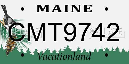 CMT9742 Maine License Plate