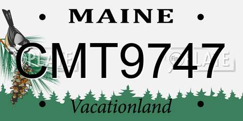 CMT9747 Maine License Plate