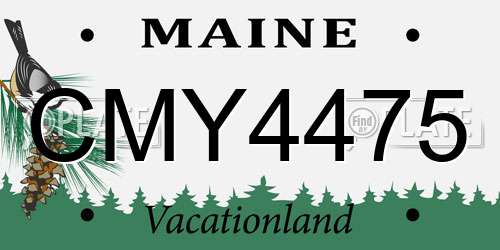 CMY4475 Maine License Plate