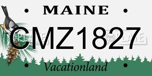 CMZ1827 Maine License Plate