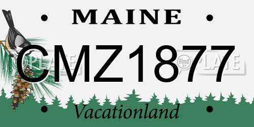 CMZ1877 Maine License Plate