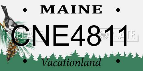 CNE4811 Maine License Plate