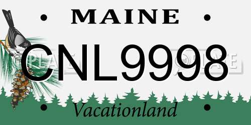 CNL9998 Maine License Plate