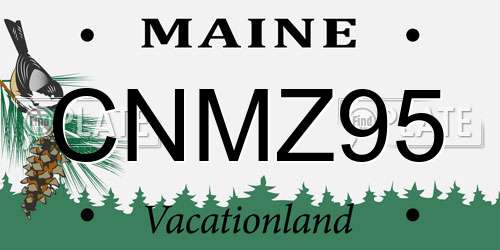 CNMZ95 Maine License Plate