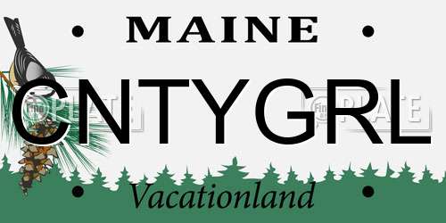 CNTYGRL Maine License Plate