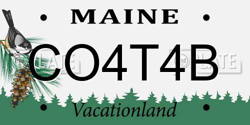 CO4T4B Maine License Plate