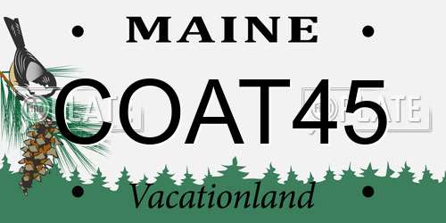 COAT45 Maine License Plate