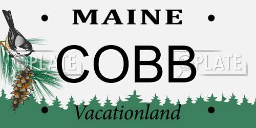 COBB Maine License Plate