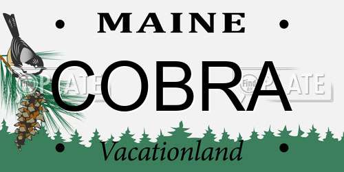 COBRA Maine License Plate