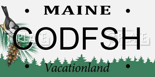 CODFSH Maine License Plate