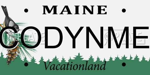 CODYNME Maine License Plate