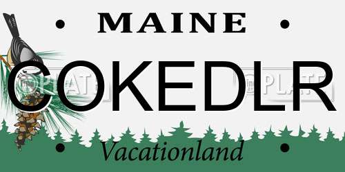 COKEDLR Maine License Plate