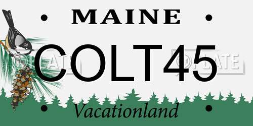 COLT45 Maine License Plate