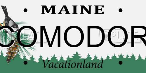 COMODOR Maine License Plate