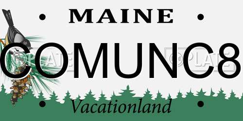 COMUNC8 Maine License Plate