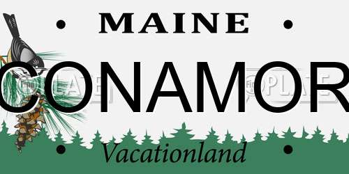 CONAMOR Maine License Plate
