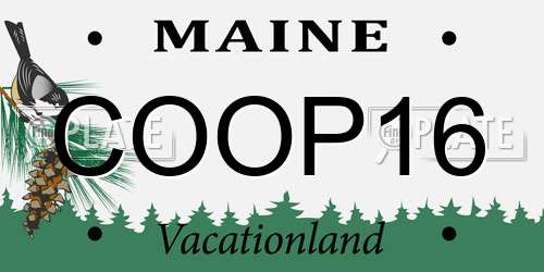 COOP16 Maine License Plate