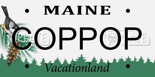 COPPOP Maine License Plate