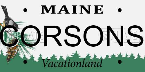 CORSONS Maine License Plate