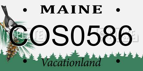 COS0586 Maine License Plate