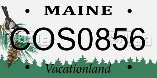 COS0856 Maine License Plate