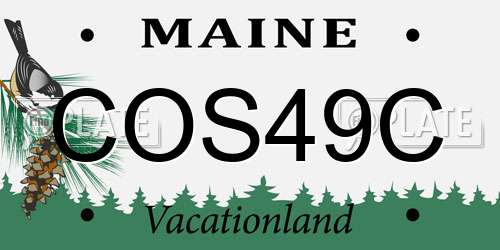 COS49C Maine License Plate