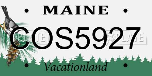 COS5927 Maine License Plate