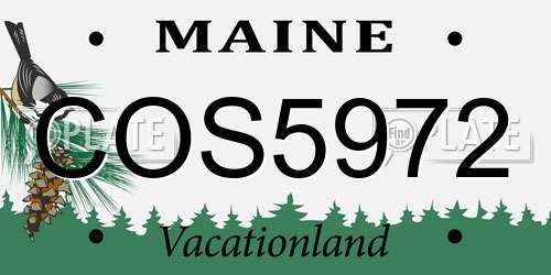 COS5972 Maine License Plate
