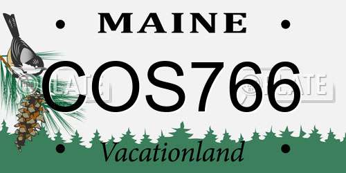 COS766 Maine License Plate