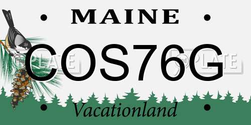 COS76G Maine License Plate