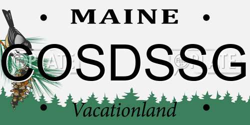COSDSSG Maine License Plate