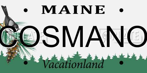 COSMANO Maine License Plate