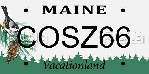 COSZ66 Maine License Plate