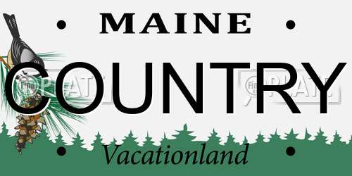COUNTRY Maine License Plate
