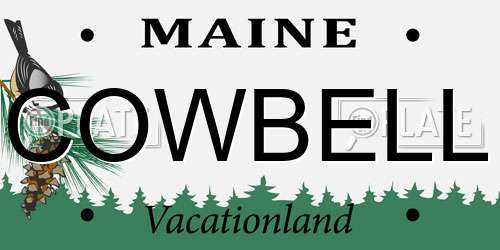 COWBELL Maine License Plate