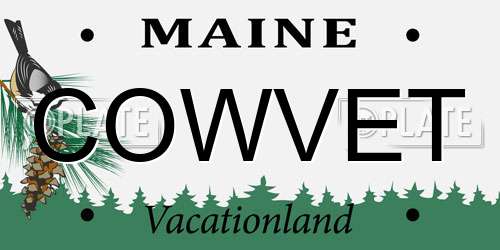 COWVET Maine License Plate