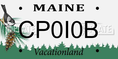 CP0I0B Maine License Plate