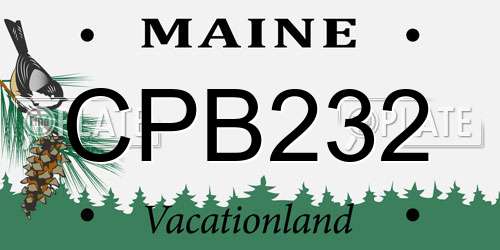 CPB232 Maine License Plate