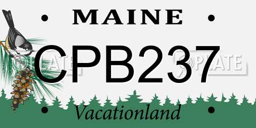 CPB237 Maine License Plate