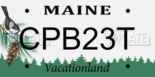 CPB23T Maine License Plate