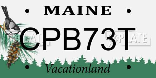 CPB73T Maine License Plate