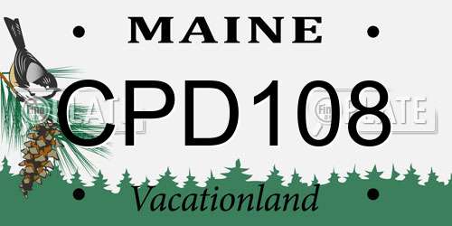 CPD108 Maine License Plate