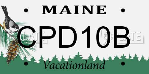 CPD10B Maine License Plate