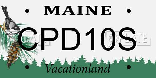 CPD10S Maine License Plate