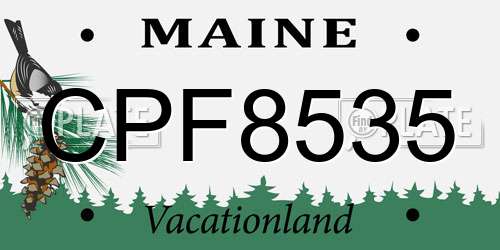 CPF8535 Maine License Plate