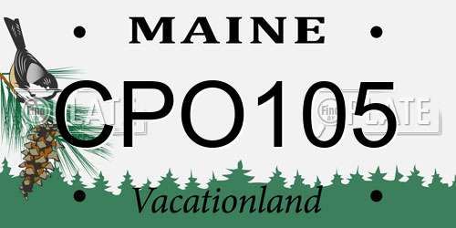 CPO105 Maine License Plate